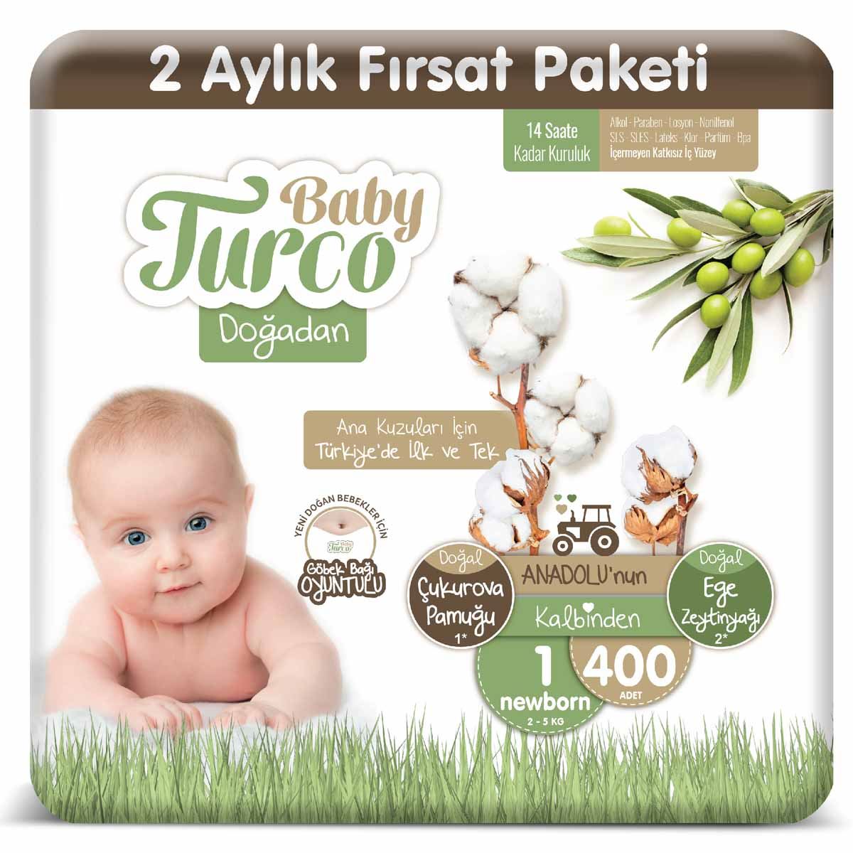 Baby Turco Doğadan 1 Numara Newborn 400 Adet