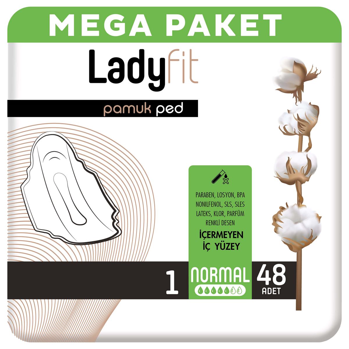Ladyfit Pamuk Ped Mega Normal 48 Ped