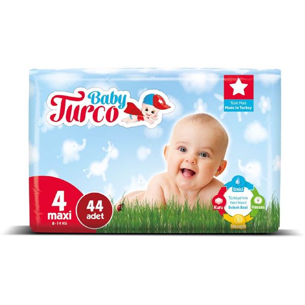 Baby Turco Bebek Bezi 4 Numara Maxi 44 Adet