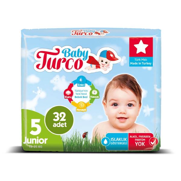 Baby Turco Bebek Bezi 5 Numara Junior 32 Adet