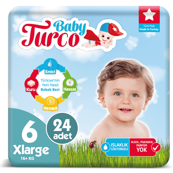 Baby Turco Bebek Bezi 6 Numara Xlarge 24 Adet