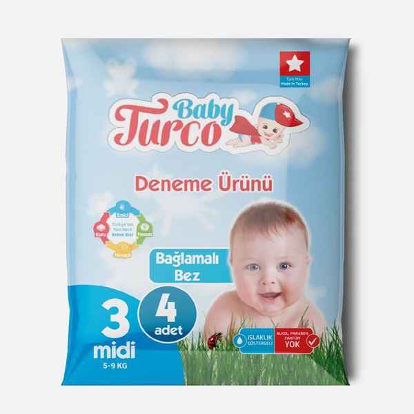 Baby Turco Bebek Bezi 3 Numara Midi Deneme Ürünü