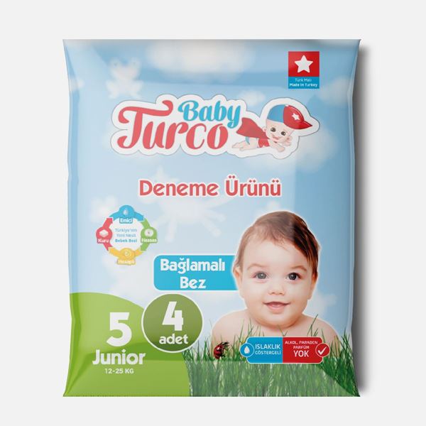 Baby Turco Bebek Bezi 5 Numara Junior Deneme Ürünü