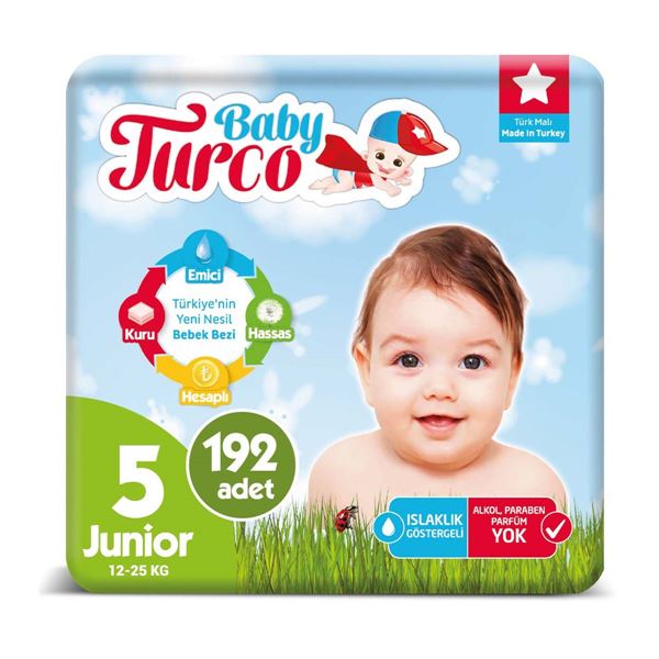 Baby Turco Bebek Bezi 5 Numara Junior 192 Adet