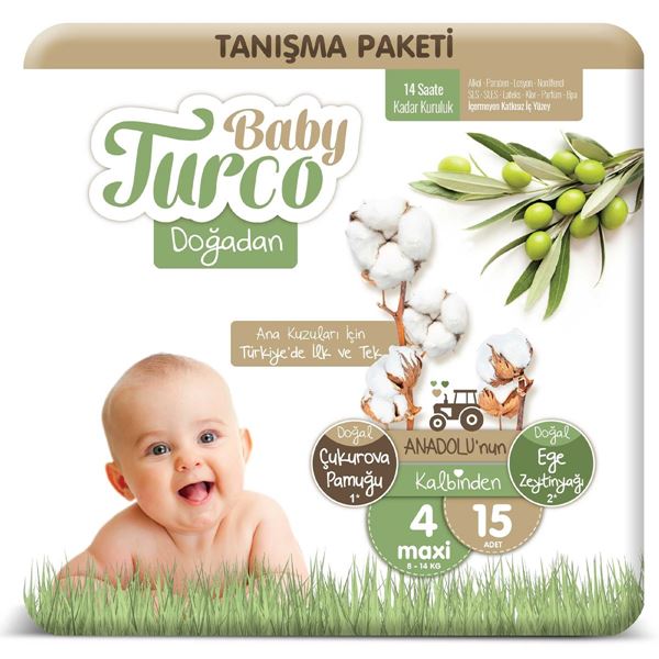 Baby Turco Doğadan 4 Numara Maxi Tanışma Paketi 15 Adet