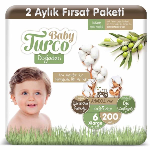 Baby Turco Doğadan 6 Numara Xlarge 200 Adet