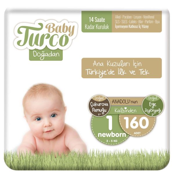 Baby Turco Doğadan 1 Numara Newborn 160 Adet