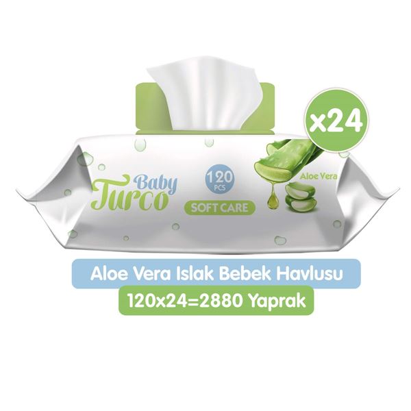 Baby Turco Softcare Aloe Vera Islak Bebek Havlusu 24x120 Adet