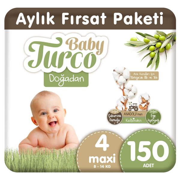Baby Turco Doğadan 4 Numara Maxi 150 Adet