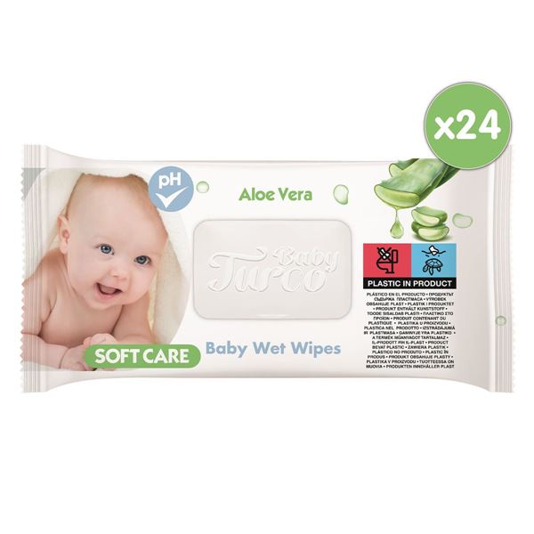 Baby Turco Softcare Aloe Vera Islak Bebek Havlusu 24x90 Yaprak