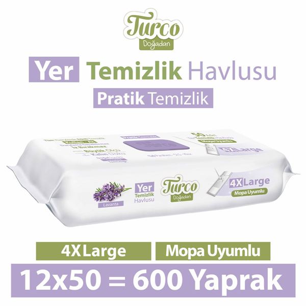 Turco Doğadan Yer Temizlik Havlusu Lavanta 12x50(600 Yaprak)