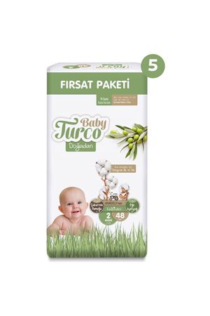 Baby Turco Doğadan Ultra Fırsat Paketi Bebek Bezi 2 Numara Mini 240 Adet