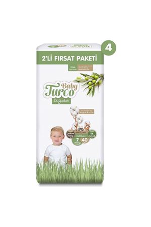 Baby Turco Doğadan 2'li Mega Fırsat Paketi Bebek Bezi 7 Numara Xxlarge 160 Adet