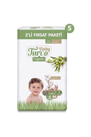 Baby Turco Doğadan 2'li Ultra Fırsat Paketi Bebek Bezi 6 Numara Xlarge 230 Adet