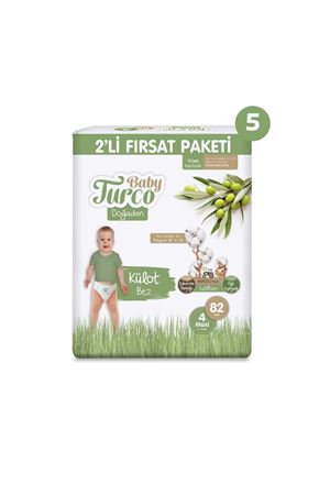 Baby Turco Doğadan 2'li Ultra Fırsat Paketi Külot Bez 4 Numara Maxi 410 Adet