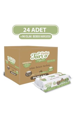 Baby Turco Doğadan Yenidoğan Islak Bebek Havlusu 24X90 Yaprak
