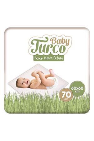 Baby Turco Bebek Bakım Örtüsü 60x60 cm 7x10 70 Adet