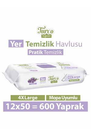 Turco Doğadan Yer Temizlik Havlusu Lavanta 12x50(600 Yaprak)