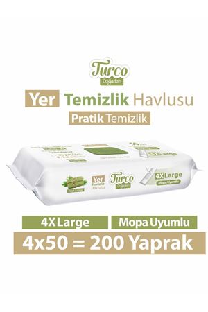 Turco Doğadan Yer Temizlik Havlusu Yeşil Sabun 4x50(200 Yaprak)