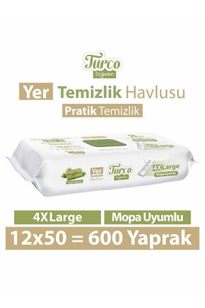 Turco Doğadan Yer Temizlik Havlusu Yeşil Sabun 12x50(600 Yaprak)