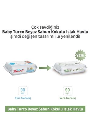 Baby Turco Beyaz Sabun Kokulu Islak Havlu 24x90