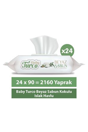 Baby Turco Beyaz Sabun Kokulu Islak Havlu 24x90
