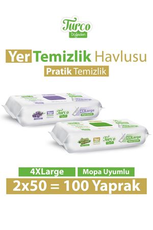 Turco Doğadan Yer Temizlik Havlusu Yeşil Sabun Lavanta 2X50