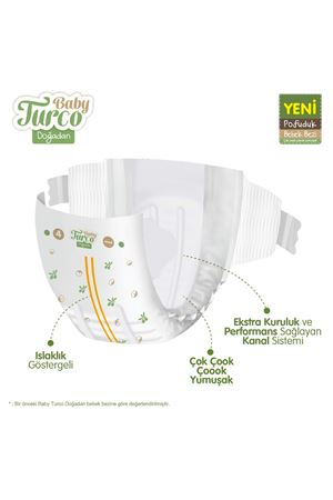 Baby Turco Doğadan Süper Avantaj Paketi Pofuduk Bebek Bezi 4 Numara Maxi 200 Adet