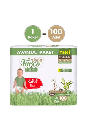 Baby Turco Doğadan Avantaj Paketi Pofuduk Külot Bez 4 Numara Maxi 100 Adet