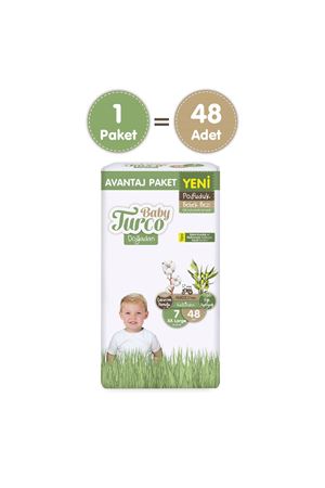 Baby Turco Doğadan Avantaj Paketi Pofuduk Bebek Bezi 7 Numara Xxlarge 48 Adet